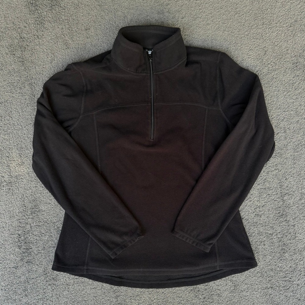 Old Navy Womens Black Quarter Zip Fleece Pullover Mock Neck Long Sleeve Large